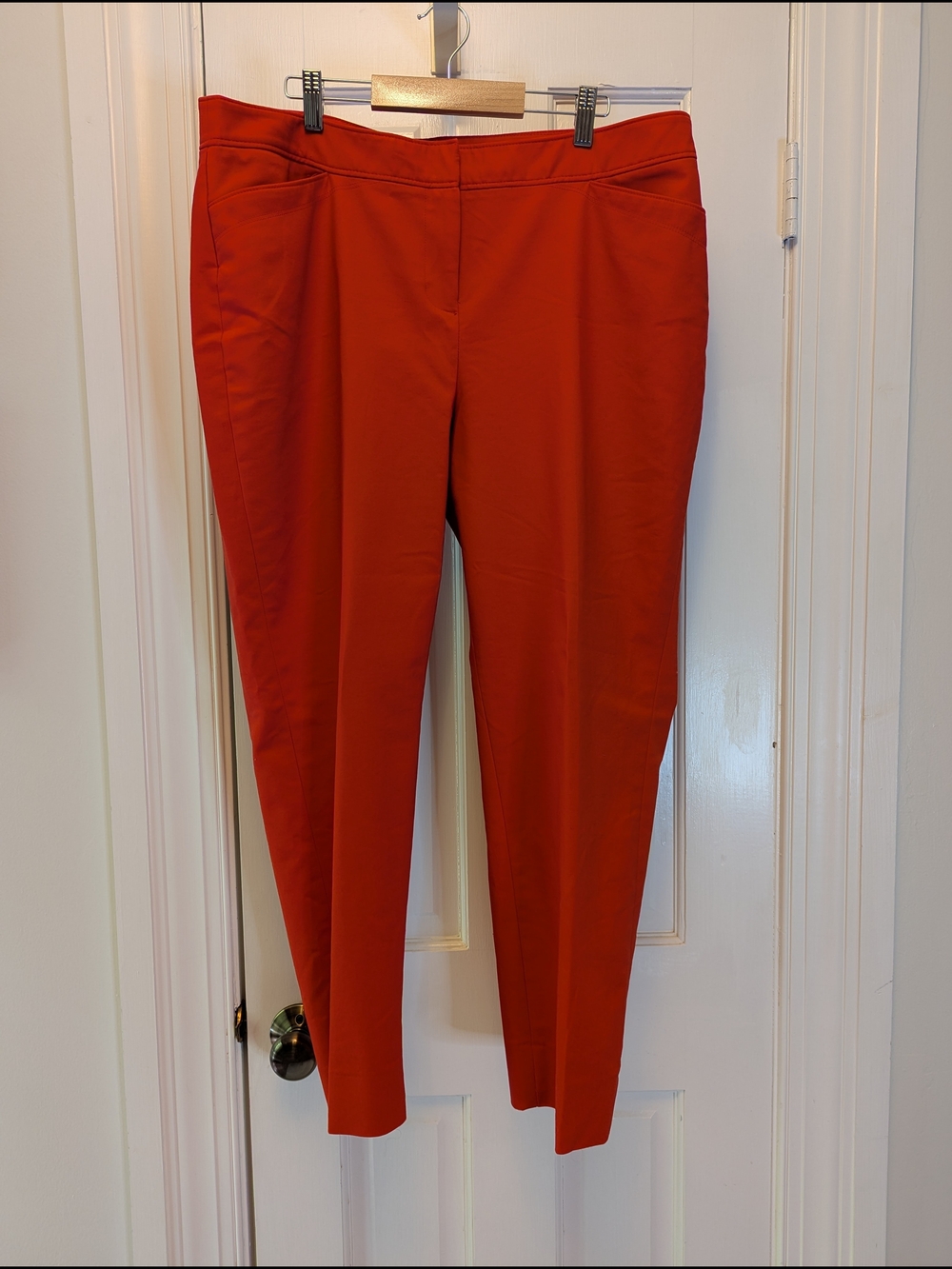 Rafaella Deep Orange Cropped Ponte Trousers